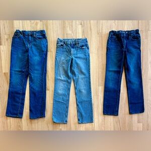3 Pairs Cat & Jack Jeans Bundle, Straight Leg, Adjustable Waist, Stretch, sz 14